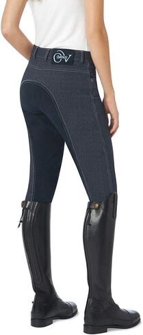 Ovation Women's Standard Comfortable Equestrian Horse Riding Softflex Euro Melange Full Seat Breech, Indigo, 36 Regular in Saudi Arabia