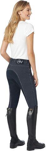 Ovation Women's Standard Comfortable Equestrian Horse Riding Softflex Euro Melange Full Seat Breech, Indigo, 36 Regular in Saudi Arabia