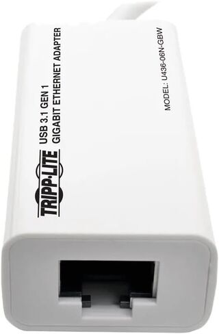 Tripp Lite U436-06N-GBW USB-C Gigabit Ethernet Adapter RJ45, Thunderbolt 3, Plug & Play for Mac Windows Chromebook, White, Cloud Care Pre-Configured Bundle Eligible (10 Pack) in Saudi Arabia