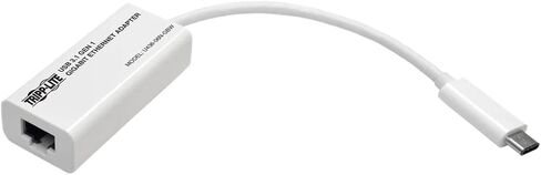 Tripp Lite U436-06N-GBW USB-C Gigabit Ethernet Adapter RJ45, Thunderbolt 3, Plug & Play for Mac Windows Chromebook, White, Cloud Care Pre-Configured Bundle Eligible (10 Pack) in Saudi Arabia