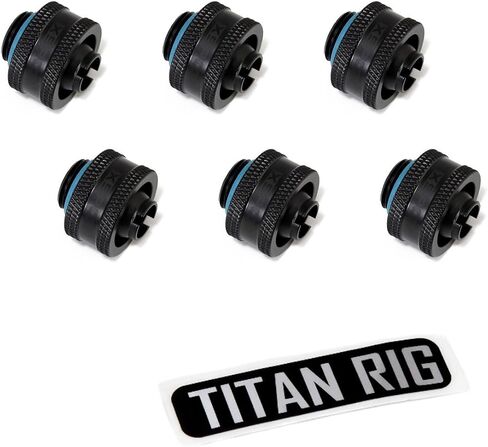XSPC G1/4" to 3/8" ID, 5/8" OD Compression Fitting V2 for Soft Tubing, Matte Black, 6-Pack in Saudi Arabia
