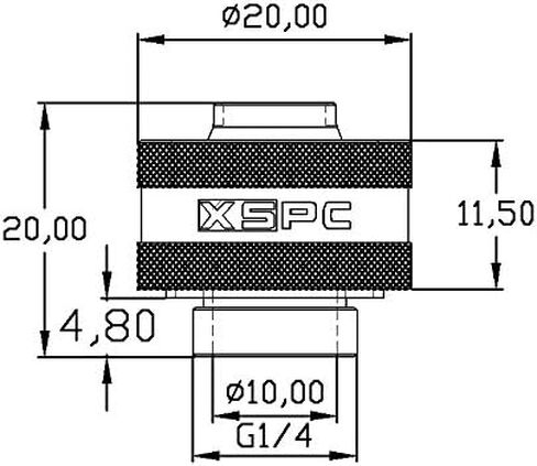 XSPC G1/4" to 3/8" ID, 5/8" OD Compression Fitting V2 for Soft Tubing, Matte Black, 6-Pack in Saudi Arabia