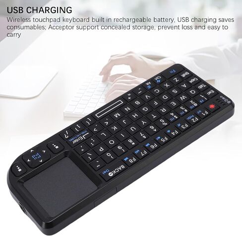 لوحة المفاتيح اللمسة اللمسة Zunate 2.4 جيجا هرتز قابلة لإعادة الشحن ، لوحة مفاتيح Mini 69 Backlit مع لوحة تتبع للكمبيوتر/Android/Linux/PS | 3 في 1 لوحات مفاتيح لاسلكية متعددة الوظائف ولوحة اللمس الماوس (تخطيط QWERTY) in Saudi Arabia
