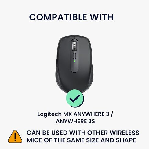 kwmobile Mouse Case for Logitech MX Anywhere 3 / Anywhere 3S Carry Case - Protective Carry Pouch for Bluetooth Mouse - Soft Neoprene Protection - Black in Kuwait