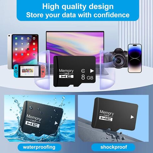 Micro SD Card 8GB Class 10, High Speed SDHC Memory Card for Camera, Dash Cam, MP3, GPS, Old Phones in Saudi Arabia