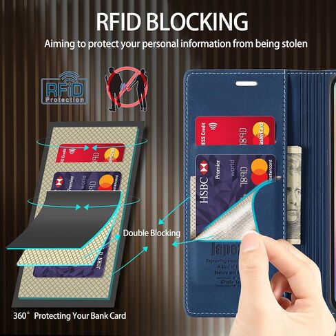 Samsung Galaxy A25 5G Wallet Case with [RFID Blocking],Blue in Saudi Arabia