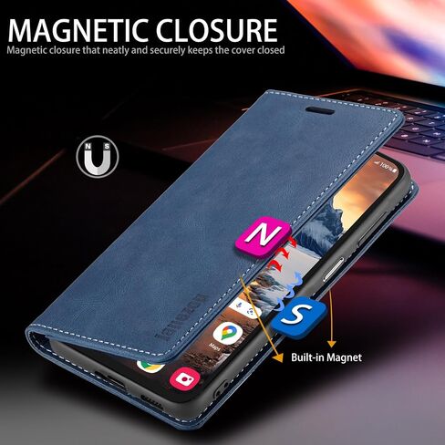 Samsung Galaxy A25 5G Wallet Case with [RFID Blocking],Blue in Saudi Arabia