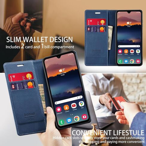 Samsung Galaxy A25 5G Wallet Case with [RFID Blocking],Blue in Saudi Arabia
