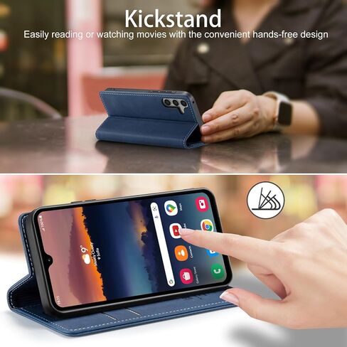 Samsung Galaxy A25 5G Wallet Case with [RFID Blocking],Blue in Saudi Arabia