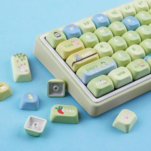 Tsungup Keycaps-Pink Cherry Blossom MOA Keycaps، مجموعة أغطية مفاتيح مخصصة ساكورا لطيفة 133 مفتاحًا PBT صبغ التسامي تألق من خلال أغطية لوحة المفاتيح للوحة المفاتيح الميكانيكية Cherry Gateron MX Swithes in Saudi Arabia