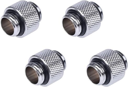 Alphacool 4-Pack G1/4" Male to Male Extender Fittings, 10mm, Deep Black, High Flow, Desktop Compatible in Saudi Arabia