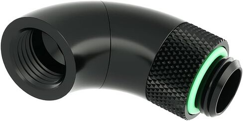 G1/4" 90 Degree Dual Rotary Fitting Connector 360 Degree Rotation Serpentine Rotary Fitting Adapter (Black) in Saudi Arabia