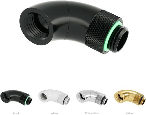 G1/4" 90 Degree Dual Rotary Fitting Connector 360 Degree Rotation Serpentine Rotary Fitting Adapter (Black) in Saudi Arabia