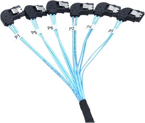 SATA 180 درجة 7PIN أنثى 6pcs/set-12gbps-sata استبدال كابل بنية الزاوية اليمنى لبيتكوين خادم CDD محركات الأقراص المضغوطة (1M) in Kuwait