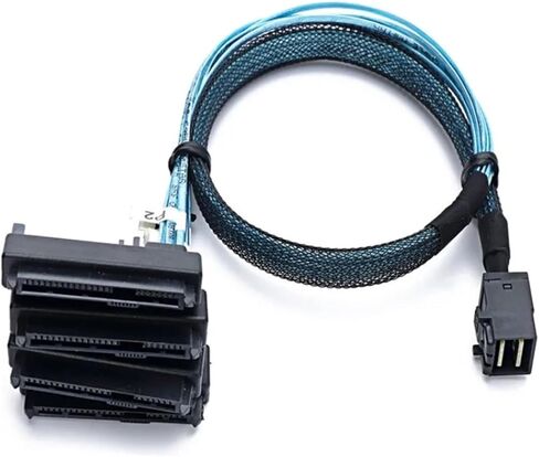S/As SATA Cable SFF-8643 إلى 4 SFF-8482 INTERNAL M1NI S/AS HD إلى 4 SFF-8482 موصل مع تقويم محرك الأقراص الصلبة للمنفذ 15Pin (0.5M) in Kuwait