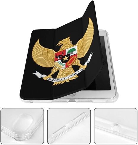 Indonesia Indonesian National Emblem Case with Pen Holder Slim Lightweight Trifold Stand Compatible with iPad mini 4/5/6 Mini4/5（7.9in） in Saudi Arabia