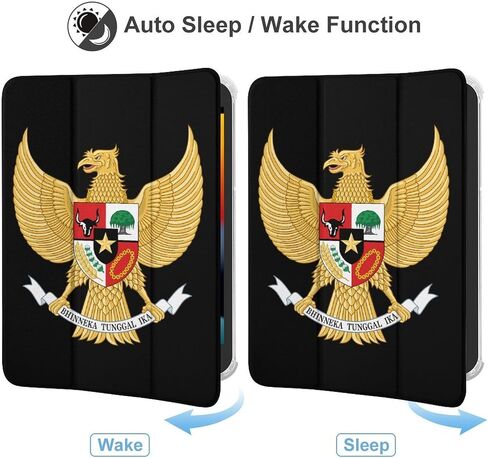 Indonesia Indonesian National Emblem Case with Pen Holder Slim Lightweight Trifold Stand Compatible with iPad mini 4/5/6 Mini4/5（7.9in） in Saudi Arabia