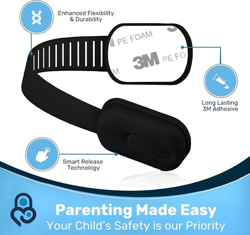 3M Adhesive Child Safety Strap Locks by Baby Proof Me, Pack of 6 Baby Latches for Cabinets, Dishwashers, Fridges, Ovens and Trash Cans, Stain Free Toilet Lock in Saudi Arabia