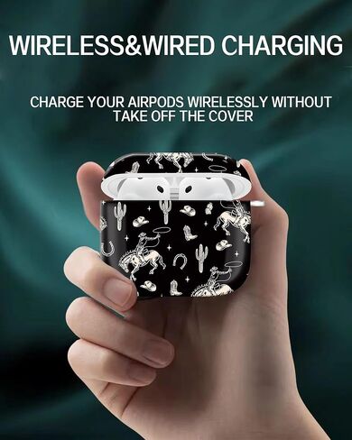 Custy Case Hard Case متوافق مع غطاء Case Airpod 4 ، لطيف مع سلسلة المفاتيح الذهبية ، ناعم TPU حالة مقاومة للصدمة للنساء الفتيات (لطيف الصبار رعاة البقر) in Kuwait