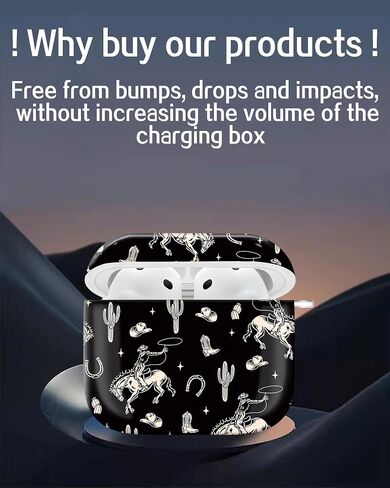 Custy Case Hard Case متوافق مع غطاء Case Airpod 4 ، لطيف مع سلسلة المفاتيح الذهبية ، ناعم TPU حالة مقاومة للصدمة للنساء الفتيات (لطيف الصبار رعاة البقر) in Kuwait