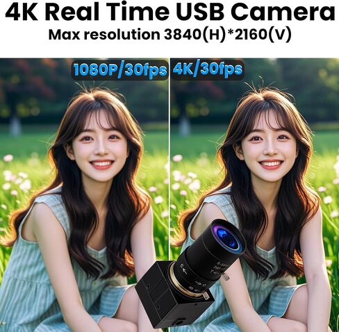 4K USB Camera - Zoom البصري 10x ، Ultra HD 2160p ، مستشعر IMX415 ، التوصيل والتشغيل لنظام التشغيل Windows ، Linux ، Mac ، Raspberry Pi in Kuwait