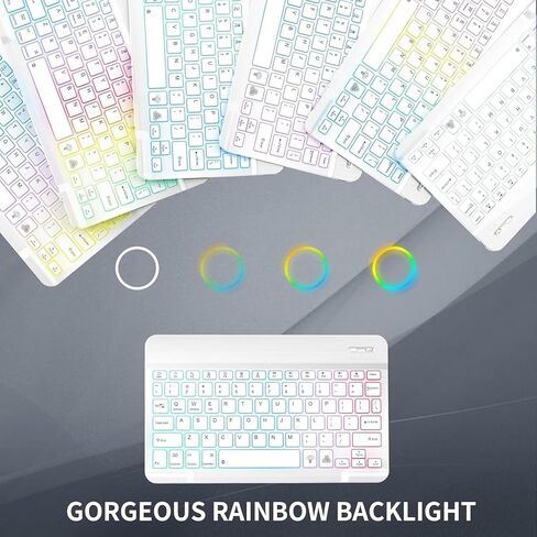Keyboard Case for for Lenovo Tab M11 11 Inch (TB330FU/TB330XU) 2024 with Mouse, Rainbow Backlit Magnetic Detachable Keyboard Cover (Blue) in Kuwait
