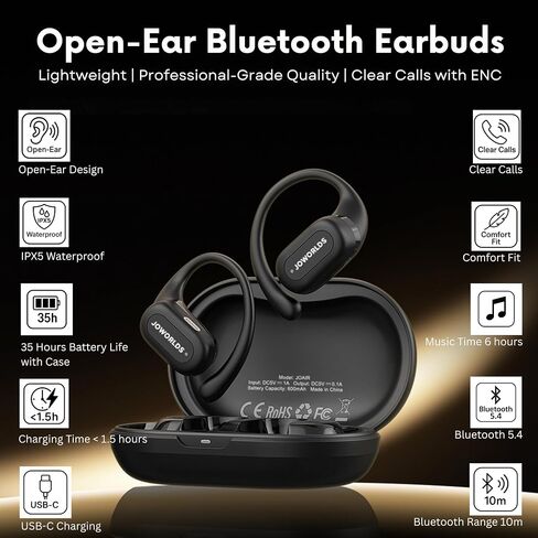 Bluetooth Headphones Air Conduction, IPX5 Waterproof Air Conduction Ear Buds, Over Ear Headphones with MIC, Over Ear Earbuds for Sports, Running Earbuds, 35 Hours Music, Clear Calls in Saudi Arabia