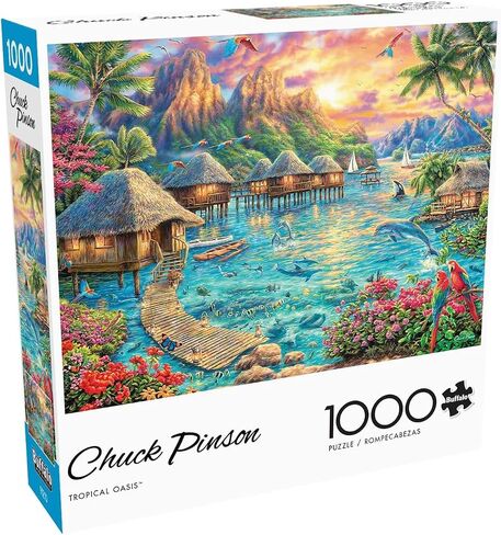 Buffalo Games - Chuck Pinson - Tropical Oasis - 1000 Piece Jigsaw Puzzle for Adults Challenging Puzzle Perfect for Game Nights - Finished Size 26.75 x 19.75 in Saudi Arabia
