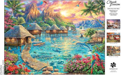 Buffalo Games - Chuck Pinson - Tropical Oasis - 1000 Piece Jigsaw Puzzle for Adults Challenging Puzzle Perfect for Game Nights - Finished Size 26.75 x 19.75 in Saudi Arabia