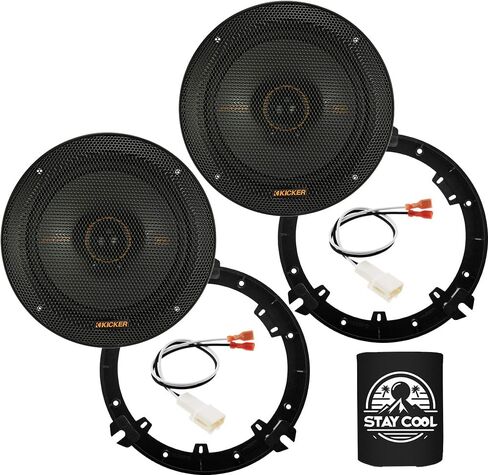 مكبرات الصوت Kicker 6.5 بوصة لـ Subaru WRX/WRX STI 2016-2021 مجموعة ترقية - زوج من سلسلة KS مع محولات وتسخير ، Coxaxial 6 1/2 Audio Audio Door Moent KSC650 ، 51KSC6504 in Kuwait
