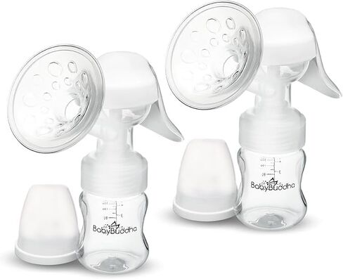 BabyBuddha Manual Breast Pump - Single Hand Pump Breastmilk - Cordless; No Electricity or Batteries Required - with Soft Massage Cushion for Comfort - Quiet, Lightweight, Dishwasher Safe - BPA Free in Kuwait