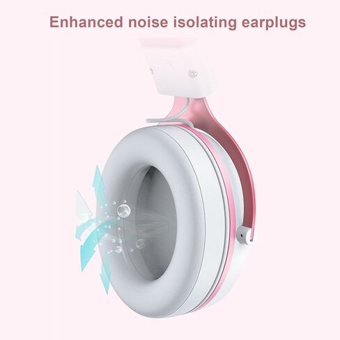 Pomya Gaming Headset for PC, Noise Reduction Over Ear Headphones with Mic, RGB Luminous Gaming Headset for Laptop (White Pink with Cat Ears Decor) in Saudi Arabia