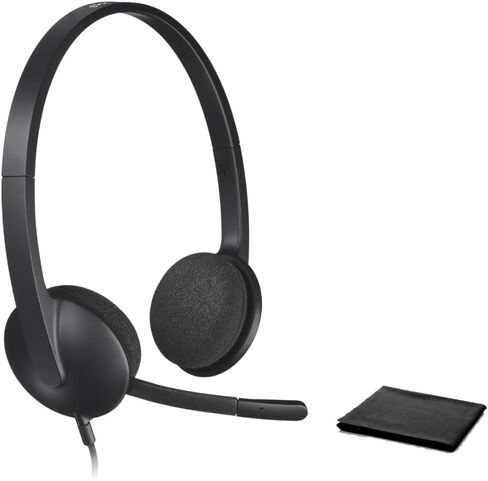 سماعة Logitech USB H340 ، استريو ، سماعات رأس USB للنوافذ و MAC - أسود ، ث/تنظيف القماش ، عبوة كبيرة in Saudi Arabia