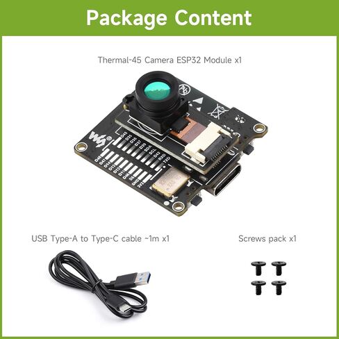 Waveshare ESP32-S3 IR Thermal Imaging Camera Module, Type-C Port, 80×62 Pixels 45 ° Field of View Angle in Saudi Arabia