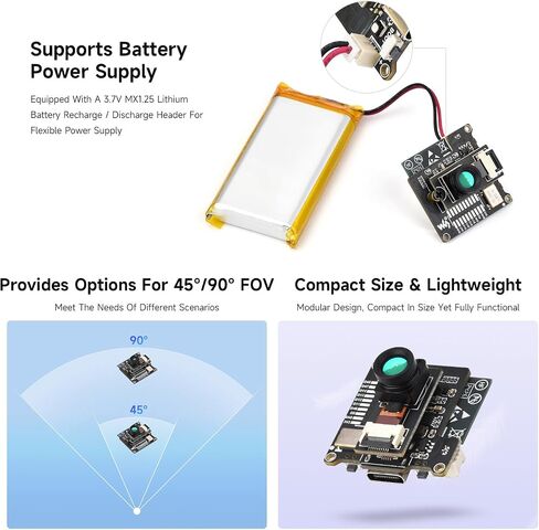 Waveshare ESP32-S3 IR Thermal Imaging Camera Module, Type-C Port, 80×62 Pixels 45 ° Field of View Angle in Saudi Arabia