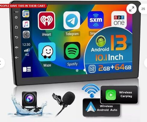 4G+64G Android 13 Double DIN CAR Steroo لـ Honda Ridgeline 2006-2014 مع Carplay Android Auto ، 10.1 "مستقبل راديو سيارة يعمل باللمس GPS Navi WiFi Bluetooth SWC BT FM كاميرا احتياطية in Saudi Arabia