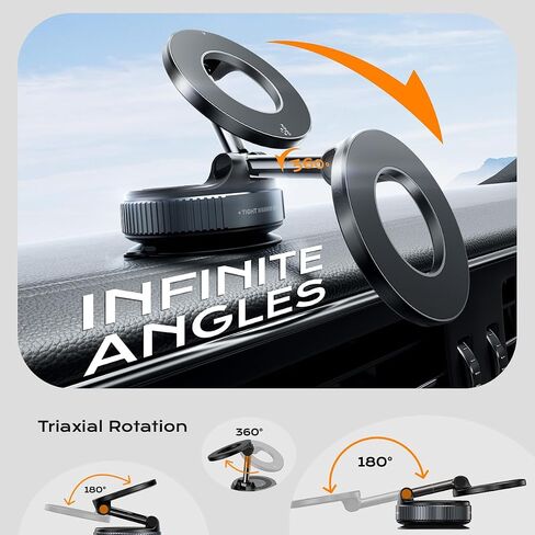 Nano Gel Car Phone Holder, 360°Rotation Adjustable Magnetic Cellphone Mount Foldable Car Phone Stand Strong Suction Phone Holders for Car/Makeup/Gym/Mirror,Fit for All Magsafe Smartphones in Saudi Arabia