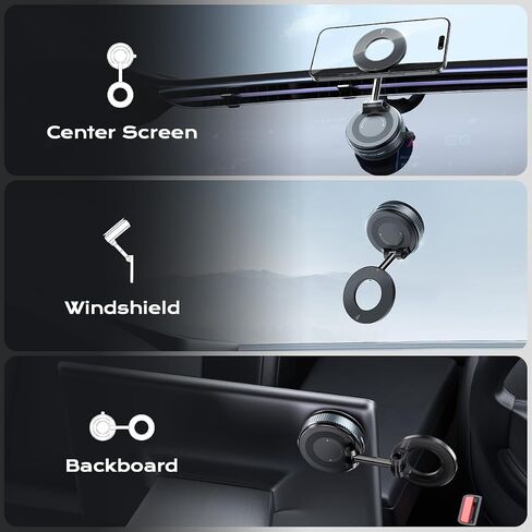 Nano Gel Car Phone Holder, 360°Rotation Adjustable Magnetic Cellphone Mount Foldable Car Phone Stand Strong Suction Phone Holders for Car/Makeup/Gym/Mirror,Fit for All Magsafe Smartphones in Saudi Arabia
