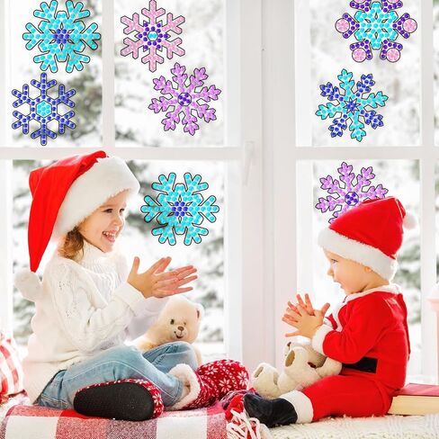 Winter Snow Arts and Crafts, Sun Gemmers Art Crafts Snowflake Suncatcher Kits for Children Teenagers Kids at 6-8, Winter DIY Diamond Painting Kits for Girls at 4 5 10 12 in Kuwait