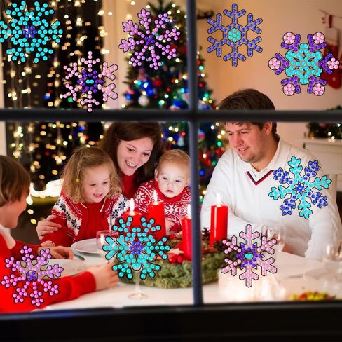 Winter Snow Arts and Crafts, Sun Gemmers Art Crafts Snowflake Suncatcher Kits for Children Teenagers Kids at 6-8, Winter DIY Diamond Painting Kits for Girls at 4 5 10 12 in Kuwait