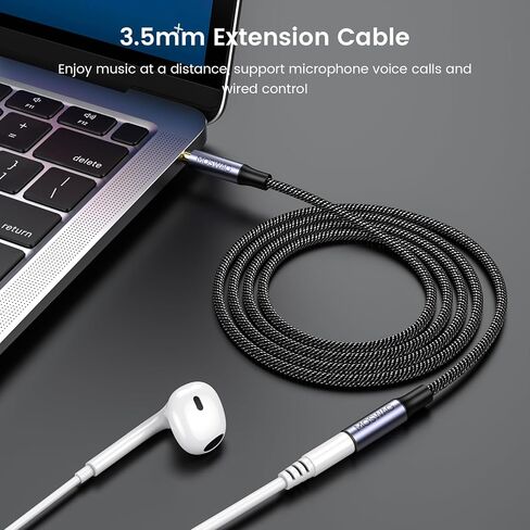 MOSWAG 10FT 3.5mm Extension Cable Audio Male to Female Stereo Extension in Kuwait