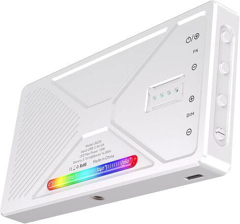 Yunseity RGB LED Video Light, 225 LED Beads Full Color CRI 95+, Portable Photography Fill Light with Multi Lighting Modes for DSLR Video Recording in Saudi Arabia