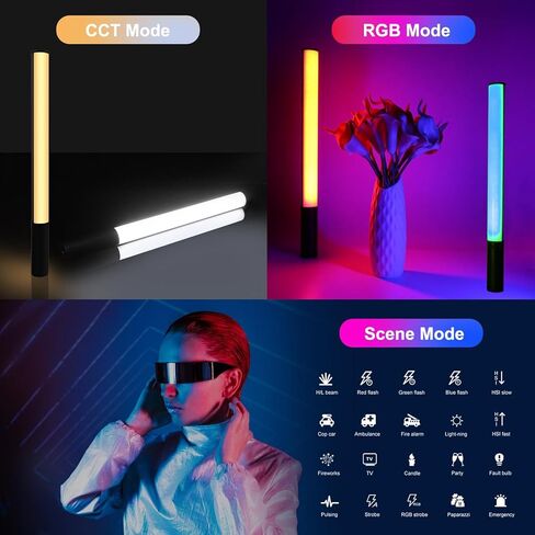 Sanpyl RGB Photography Light Wand, Handheld Dimmable LED Video Light, 2500K to 9000K Adjustable, Support Camera Mounted in Saudi Arabia