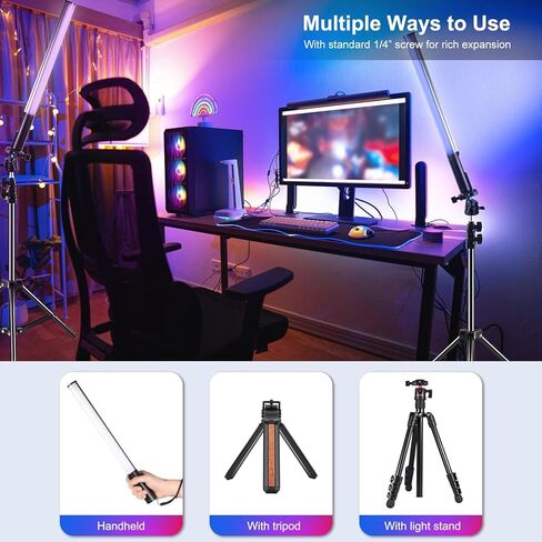 Sanpyl RGB Photography Light Wand, Handheld Dimmable LED Video Light, 2500K to 9000K Adjustable, Support Camera Mounted in Saudi Arabia