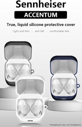 مناسبة ل Sennheiser Accentum Case All-Around Around ، علبة شحن سماعة الرأس مع غطاء مقاوم للخدش ، 360 درجة مقاومة للصدمة ، مقاومة للماء ومقاومة للأسفل (حبل أسود+أسود) in Saudi Arabia