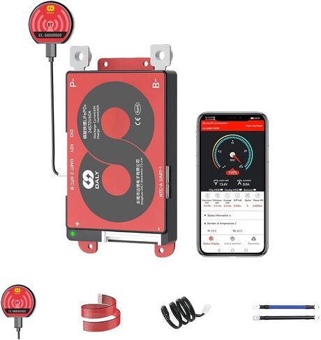DALY Smart BMS 4S-24S 12V-72V 40A-500A with Bluetooth Module Battery Protection Board for LiFePO4 Battery Pack (LifePO4 4S 12V 40A+BT Module) in Saudi Arabia