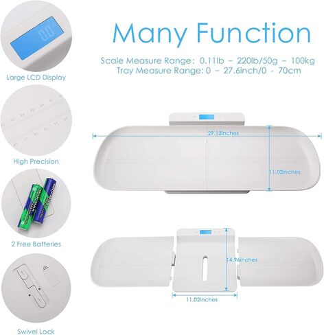 ميزان وزن الاطفال من ميكبوك | ميزان رقمي | الأطفال، الرضع، البالغون، الحيوانات الأليفة، الجراء، القطط، الكلاب | موازين الأطفال - رائعة للأطفال حديثي الولادة/ناقصي الوزن/الأطفال المبتسرين | يصل إلى 220 رطلاً - جديد 2023 in Kuwait
