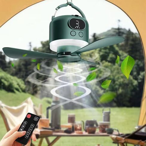 Portable USB Charging Ceiling Fan With Light And Remote Controls Featuring Removable Bladee And 4 Speed For Indoor Outdoor Activities USB Rechargeable Ceiling Fan in Saudi Arabia