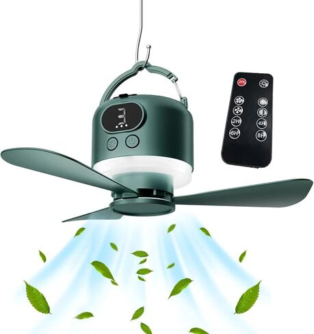 Portable USB Charging Ceiling Fan With Light And Remote Controls Featuring Removable Bladee And 4 Speed For Indoor Outdoor Activities USB Rechargeable Ceiling Fan in Saudi Arabia