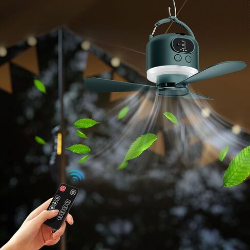 Portable USB Charging Ceiling Fan With Light And Remote Controls Featuring Removable Bladee And 4 Speed For Indoor Outdoor Activities USB Rechargeable Ceiling Fan in Saudi Arabia